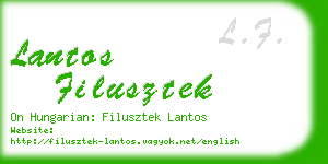 lantos filusztek business card